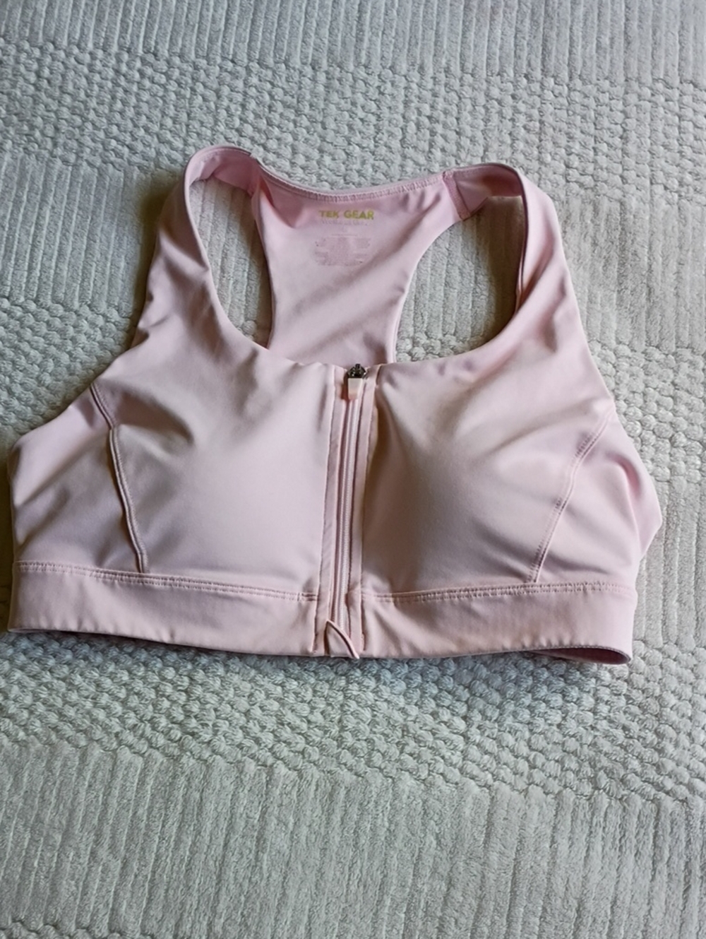 tek gear Light Pink Front Zip Sports Bra